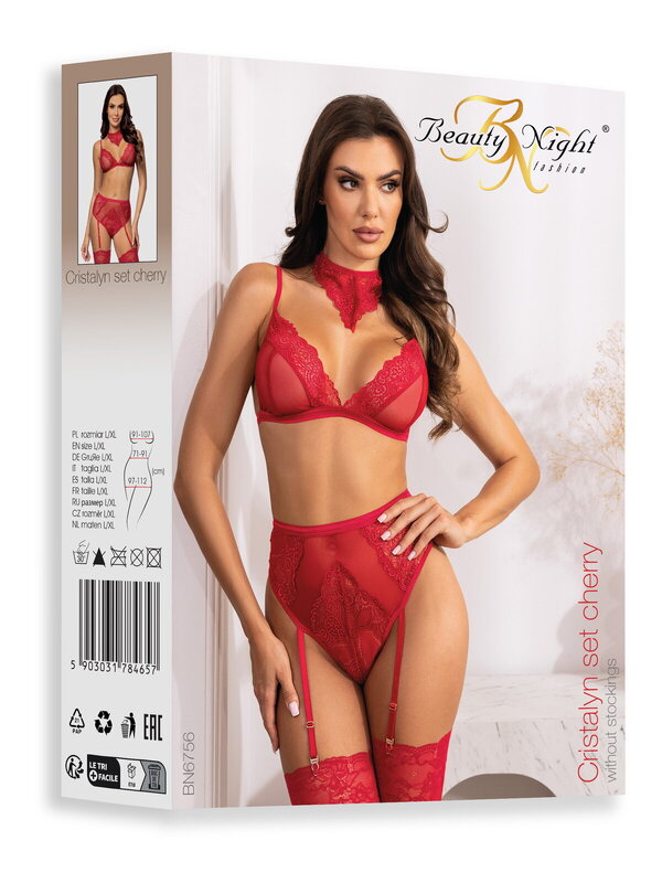 Set Beauty Night Set Cristalyn - Rosu