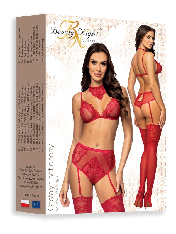 Set Beauty Night Set Cristalyn - Rosu