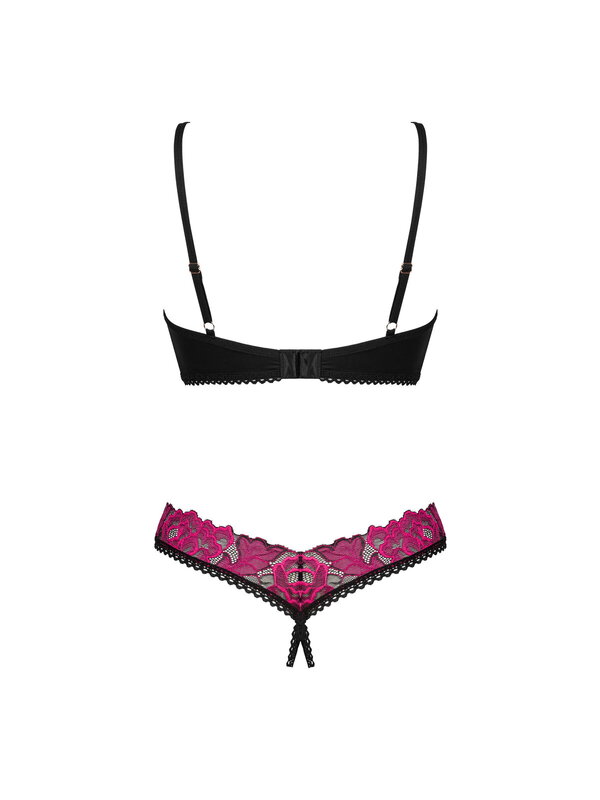 Set Obsessive Set sexy compus dintr-un sutien teddy negru cu decupaj în zona intimă