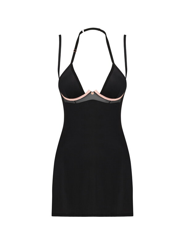 Set Obsessive Set negru camasa si thong